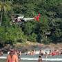 Turista é resgatado por helicóptero da PM após afogamento, em Ubatuba