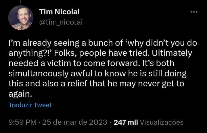 Reprodução/Twitter Tim Nicolai