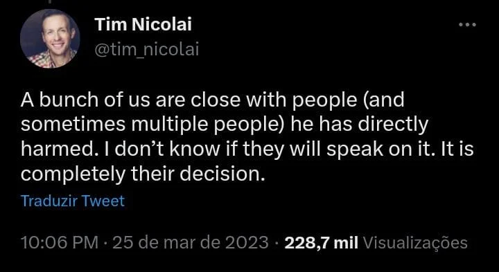 Reprodução/Twitter Tim Nicolai